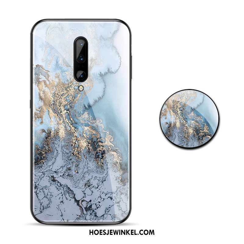 Oneplus 7 Pro Hoesje Blauw Spiegel Dun, Oneplus 7 Pro Hoesje Glas Persoonlijk