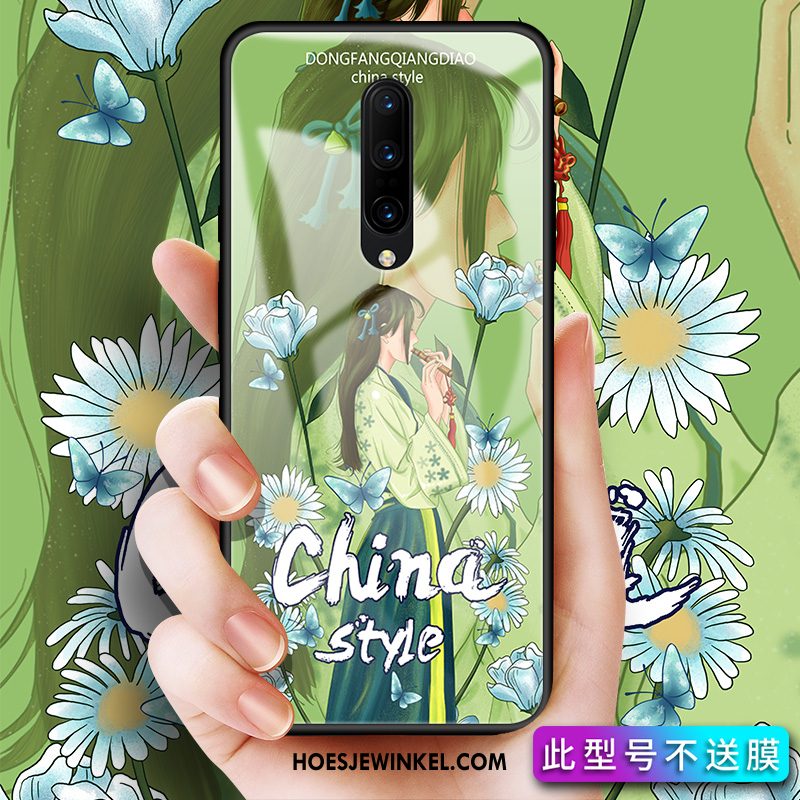 Oneplus 7 Pro Hoesje Groen Gehard Glas Wind, Oneplus 7 Pro Hoesje Mobiele Telefoon Lovers