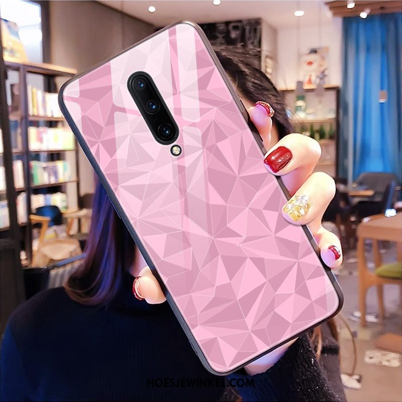 Oneplus 7 Pro Hoesje Purper Zacht Mobiele Telefoon, Oneplus 7 Pro Hoesje Ruit Siliconen