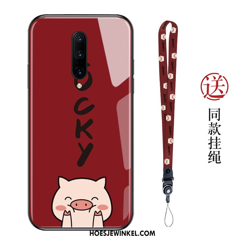 Oneplus 7 Pro Hoesje Rood Spotprent Hoes, Oneplus 7 Pro Hoesje Mooie Hanger