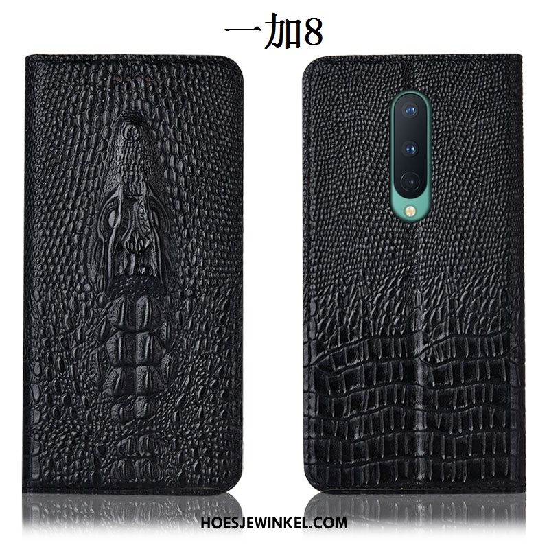 Oneplus 8 Hoesje Anti-fall Hoes Folio, Oneplus 8 Hoesje Leren Etui Krokodil