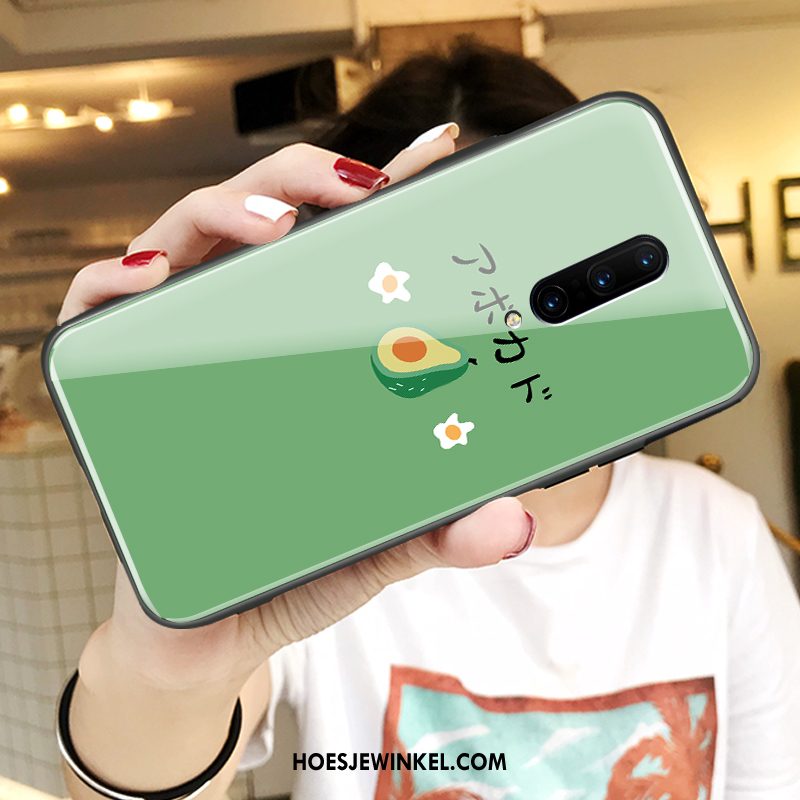 Oneplus 8 Hoesje Groen Gehard Glas Mobiele Telefoon, Oneplus 8 Hoesje Siliconen Mooie