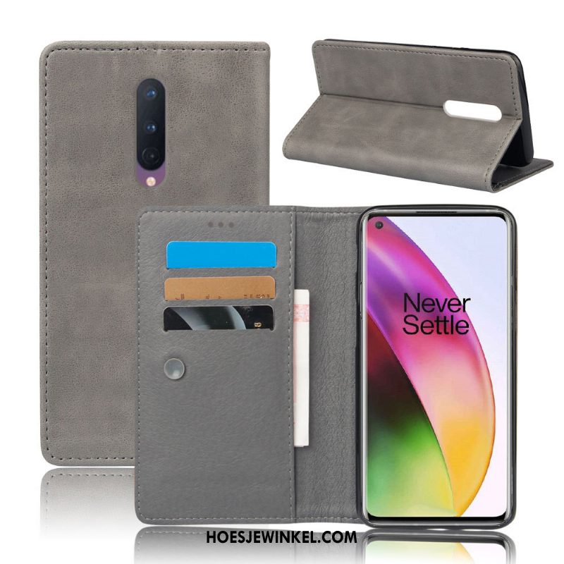 Oneplus 8 Hoesje Hoes Folio Kaart, Oneplus 8 Hoesje Rood All Inclusive