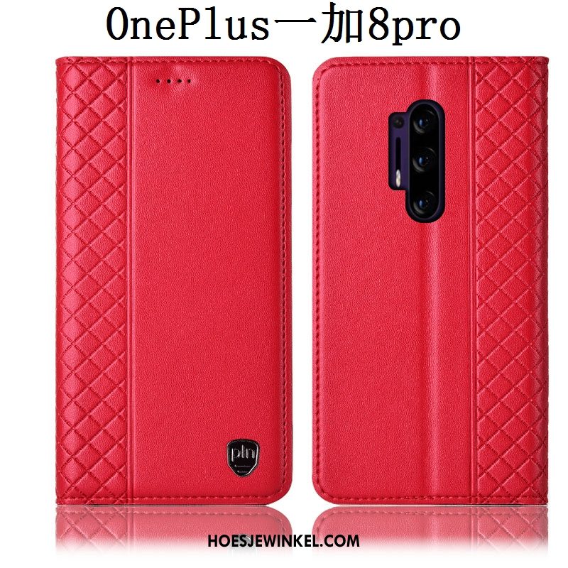 Oneplus 8 Pro Hoesje Anti-fall All Inclusive Leren Etui, Oneplus 8 Pro Hoesje Folio Hoes