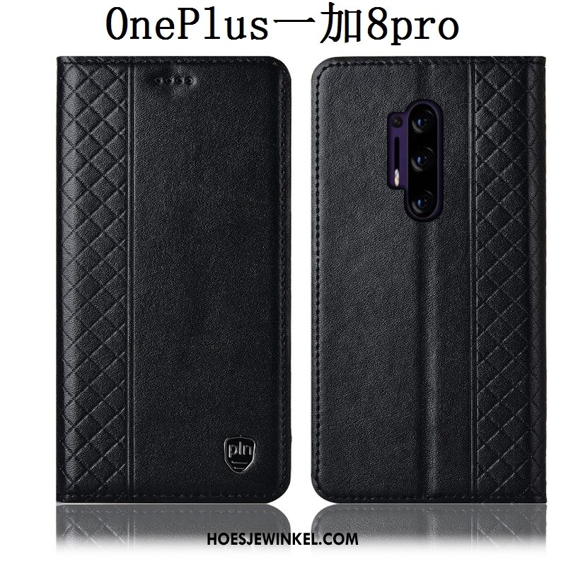 Oneplus 8 Pro Hoesje Anti-fall All Inclusive Leren Etui, Oneplus 8 Pro Hoesje Folio Hoes