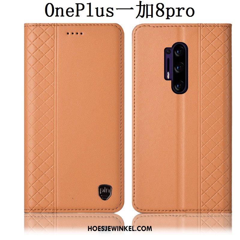 Oneplus 8 Pro Hoesje Anti-fall All Inclusive Leren Etui, Oneplus 8 Pro Hoesje Folio Hoes