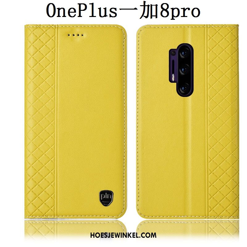 Oneplus 8 Pro Hoesje Anti-fall All Inclusive Leren Etui, Oneplus 8 Pro Hoesje Folio Hoes