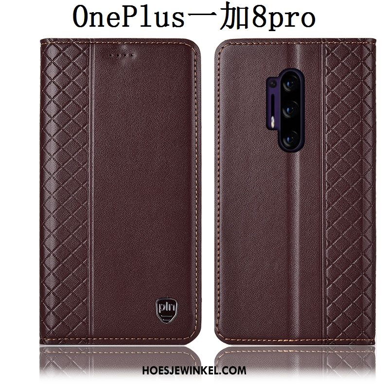 Oneplus 8 Pro Hoesje Anti-fall All Inclusive Leren Etui, Oneplus 8 Pro Hoesje Folio Hoes