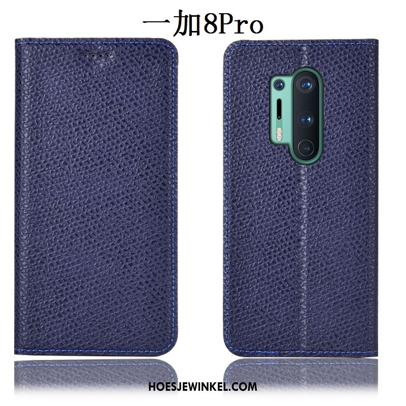 Oneplus 8 Pro Hoesje Anti-fall Mesh Bescherming, Oneplus 8 Pro Hoesje Leren Etui Patroon