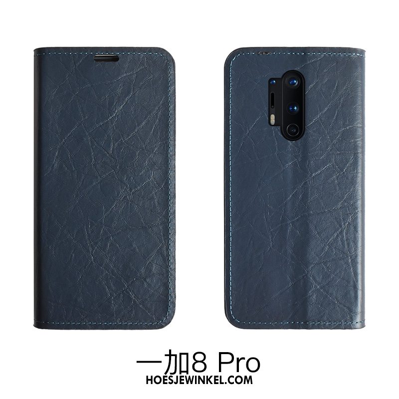 Oneplus 8 Pro Hoesje Bescherming Eenvoudige All Inclusive, Oneplus 8 Pro Hoesje Leren Etui Folio