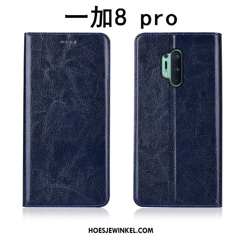 Oneplus 8 Pro Hoesje Leren Etui Echt Leer Bescherming, Oneplus 8 Pro Hoesje All Inclusive Siliconen Braun