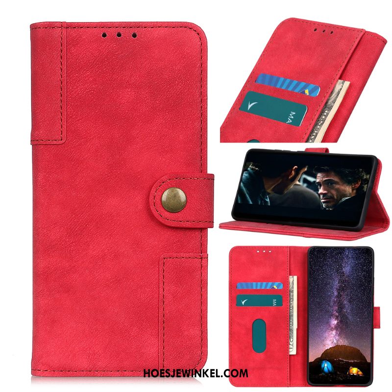 Oneplus 8 Pro Hoesje Vintage Portemonnee Mobiele Telefoon, Oneplus 8 Pro Hoesje Folio Leren Etui Braun