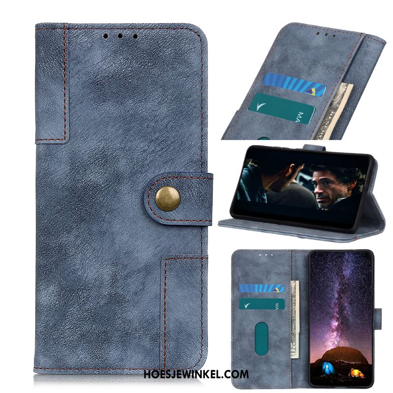 Oneplus 8 Pro Hoesje Vintage Portemonnee Mobiele Telefoon, Oneplus 8 Pro Hoesje Folio Leren Etui Braun