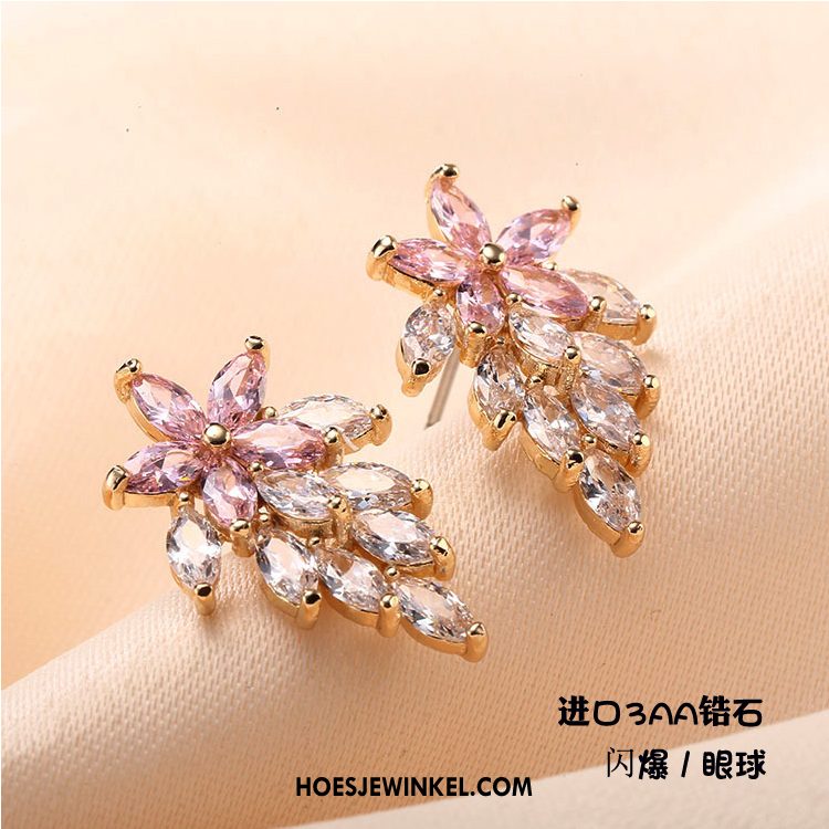 Oorbellen Dames Eenvoudig Vrouwen Purper, Oorbellen Elegante Zuiver Silber