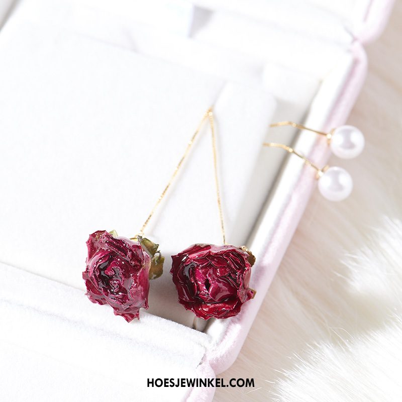 Oorbellen Dames Super Met De Hand Bloemen, Oorbellen Lange Origineel Silber
