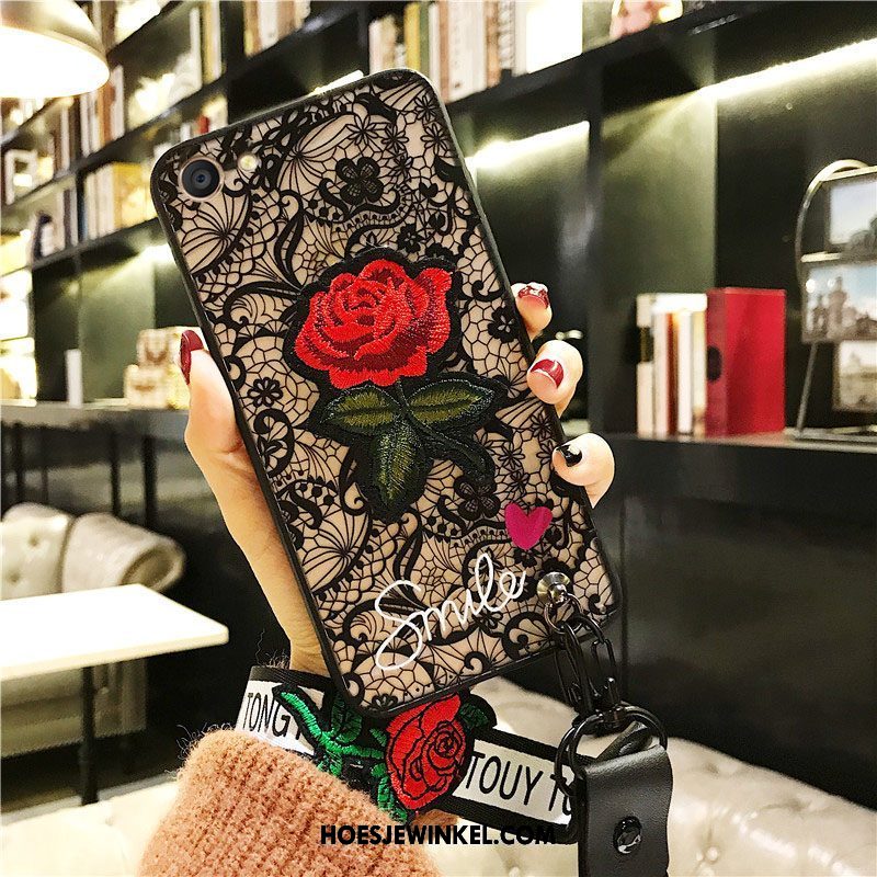 Oppo A3 Hoesje Bloemen Roze Anti-fall, Oppo A3 Hoesje Trend Hoes