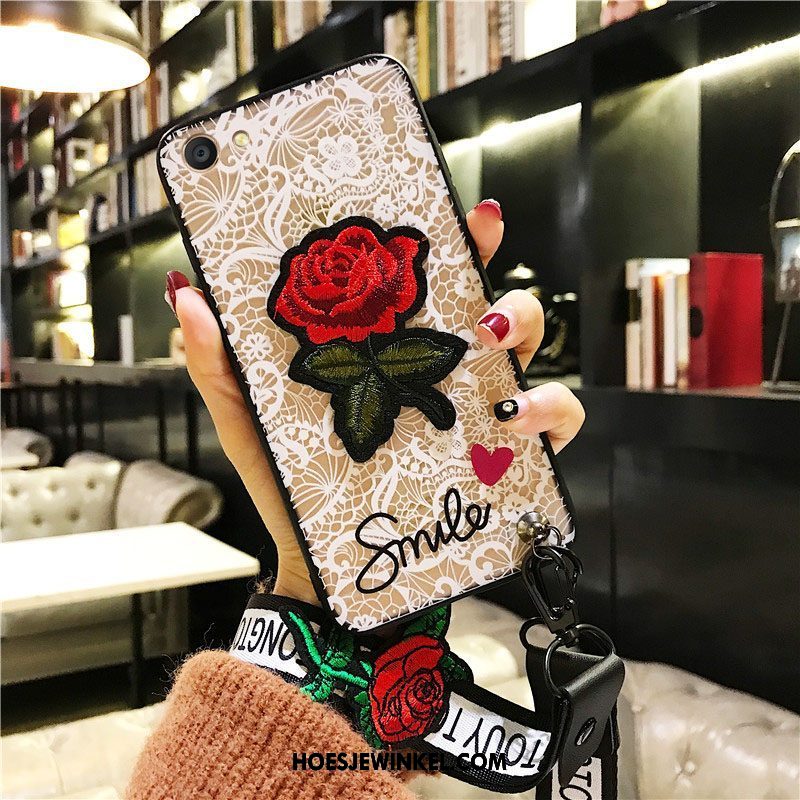 Oppo A3 Hoesje Bloemen Roze Anti-fall, Oppo A3 Hoesje Trend Hoes