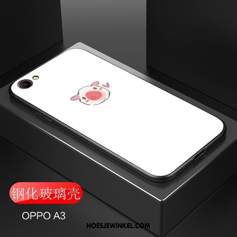 Oppo A3 Hoesje Eenvoudige Mooie Rood, Oppo A3 Hoesje Roze Scheppend