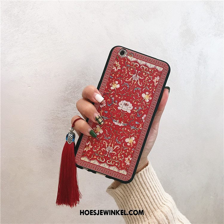 Oppo A3 Hoesje Rood Hoes Wind, Oppo A3 Hoesje Bescherming Reliëf