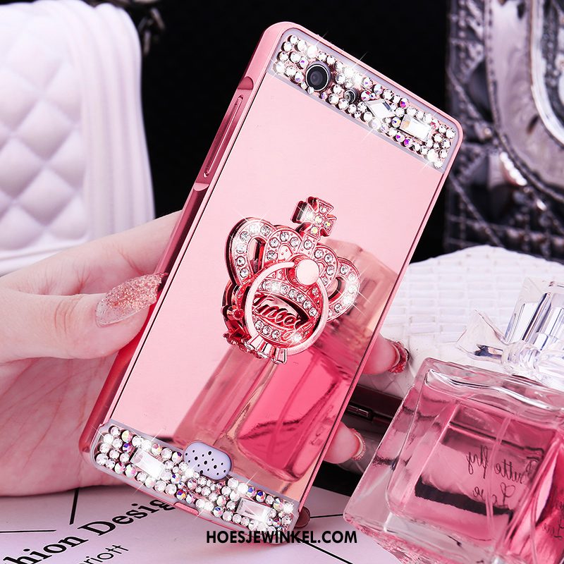 Oppo A31 Hoesje Hard Bescherming Roze, Oppo A31 Hoesje Met Strass Omlijsting