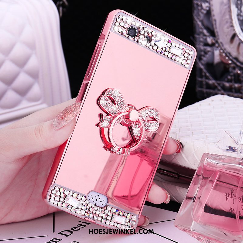 Oppo A31 Hoesje Hard Bescherming Roze, Oppo A31 Hoesje Met Strass Omlijsting