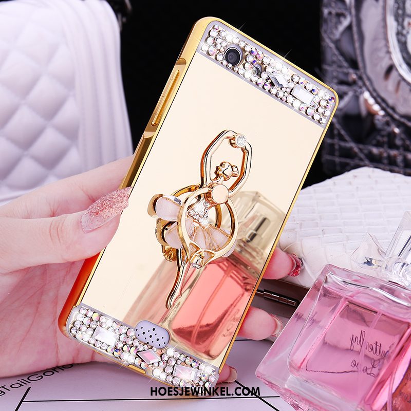 Oppo A31 Hoesje Hard Bescherming Roze, Oppo A31 Hoesje Met Strass Omlijsting