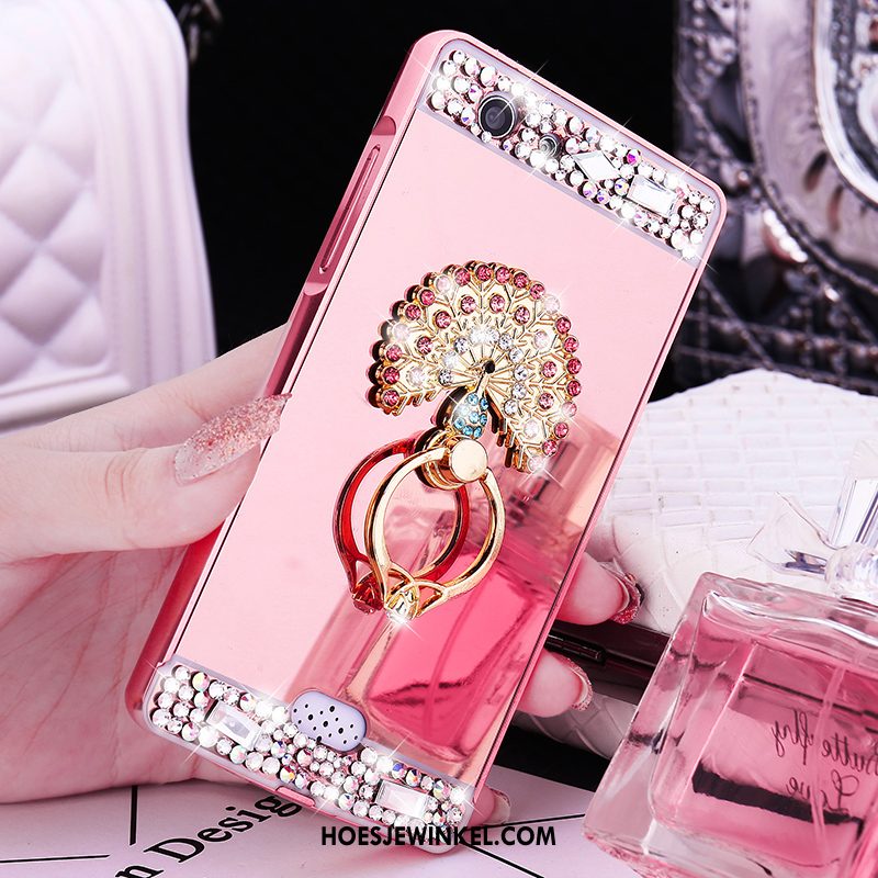 Oppo A31 Hoesje Hard Bescherming Roze, Oppo A31 Hoesje Met Strass Omlijsting