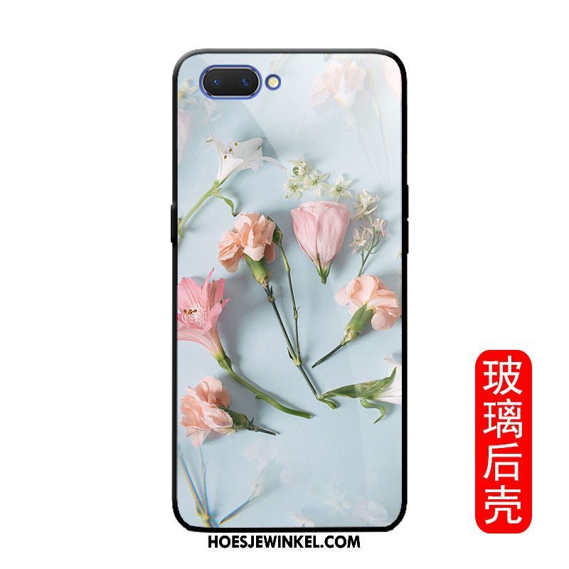 Oppo A3s Hoesje Bloemen Roze Mode, Oppo A3s Hoesje Scheppend Anti-fall