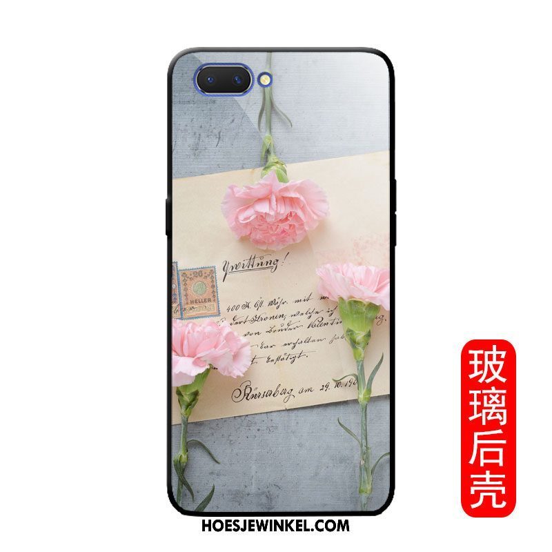 Oppo A3s Hoesje Bloemen Roze Mode, Oppo A3s Hoesje Scheppend Anti-fall