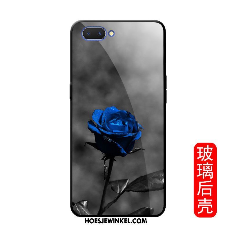 Oppo A3s Hoesje Bloemen Roze Trend, Oppo A3s Hoesje Siliconen Mini