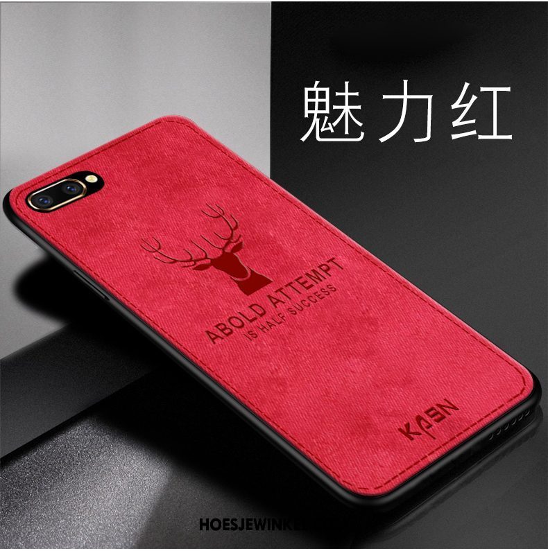 Oppo A3s Hoesje Net Red Hoes Trendy Merk, Oppo A3s Hoesje High End Rood