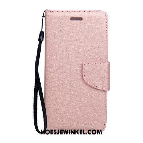 Oppo A3s Hoesje Roze Folio Bescherming, Oppo A3s Hoesje Mobiele Telefoon Effen Kleur