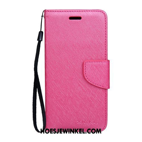 Oppo A3s Hoesje Roze Folio Bescherming, Oppo A3s Hoesje Mobiele Telefoon Effen Kleur