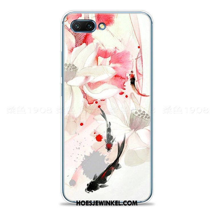 Oppo A3s Hoesje Roze Zacht Chinese Stijl, Oppo A3s Hoesje Mobiele Telefoon Anti-fall