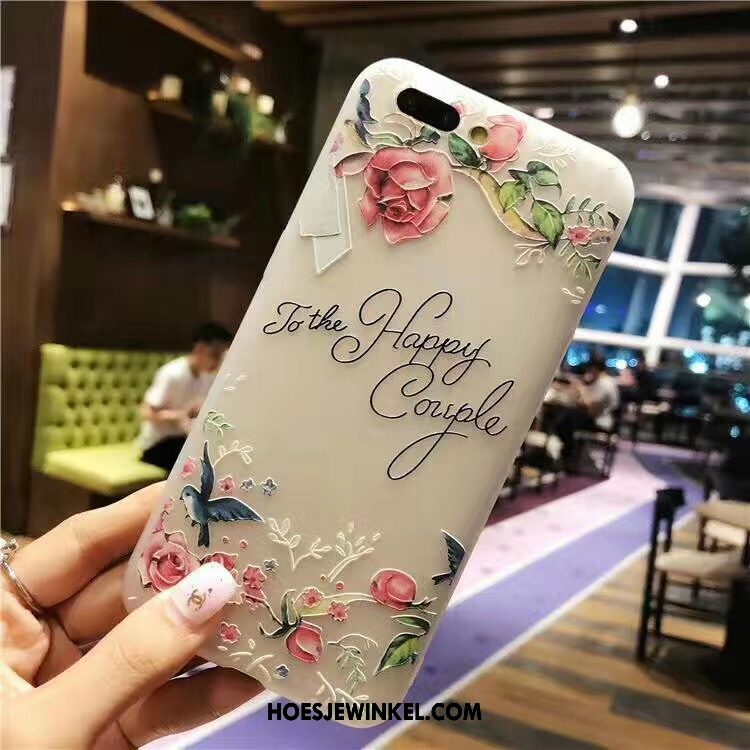 Oppo A3s Hoesje Trend Bloemen Zacht, Oppo A3s Hoesje Reliëf All Inclusive