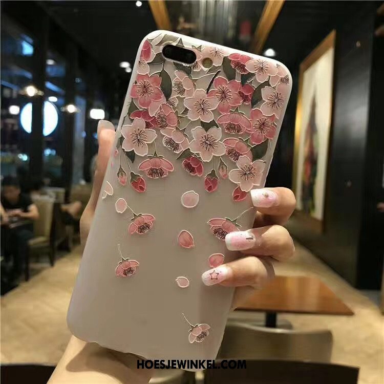 Oppo A3s Hoesje Trend Bloemen Zacht, Oppo A3s Hoesje Reliëf All Inclusive