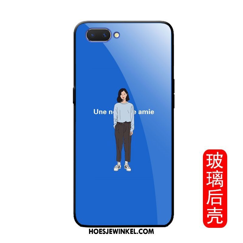 Oppo A3s Hoesje Trend Persoonlijk Blauw, Oppo A3s Hoesje Hoes Anti-fall