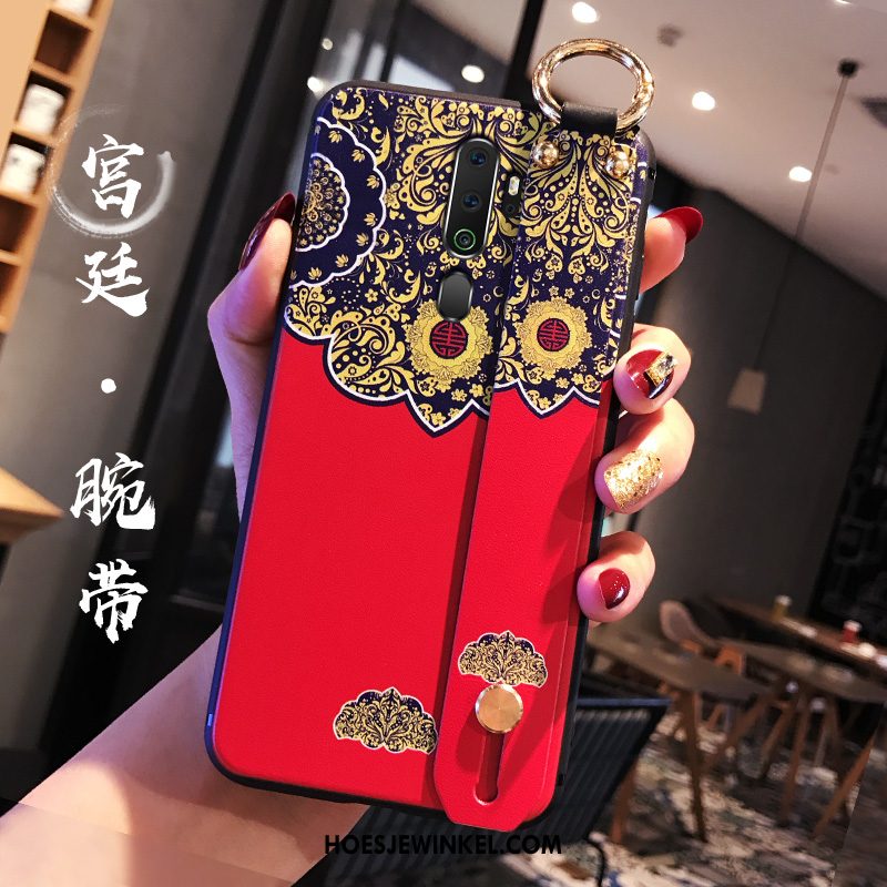 Oppo A5 2020 Hoesje Tempereren Anti-fall Chinese Stijl, Oppo A5 2020 Hoesje Hoes Skärmskydd