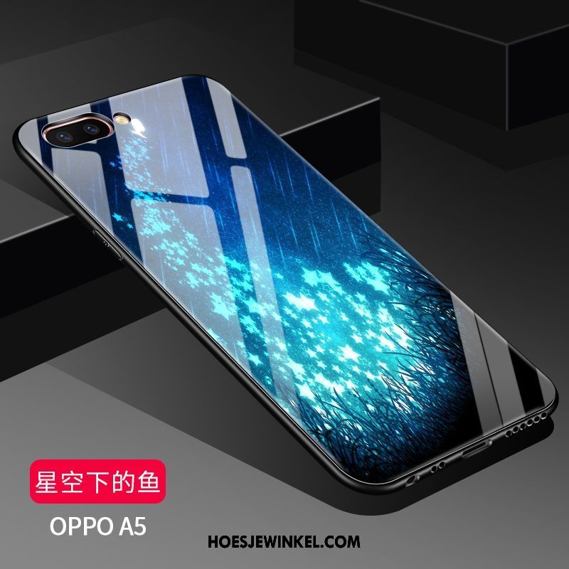 Oppo A5 Hoesje Bescherming Mode Glas, Oppo A5 Hoesje Hoes Doorzichtig