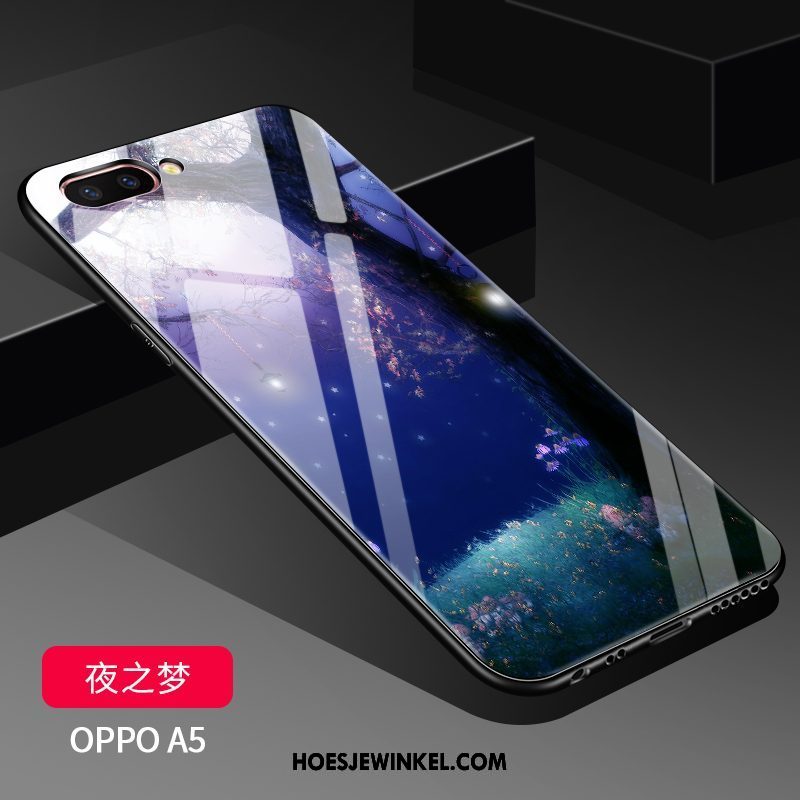 Oppo A5 Hoesje Bescherming Mode Glas, Oppo A5 Hoesje Hoes Doorzichtig