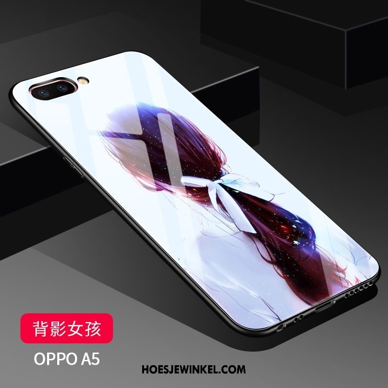 Oppo A5 Hoesje Bescherming Mode Glas, Oppo A5 Hoesje Hoes Doorzichtig