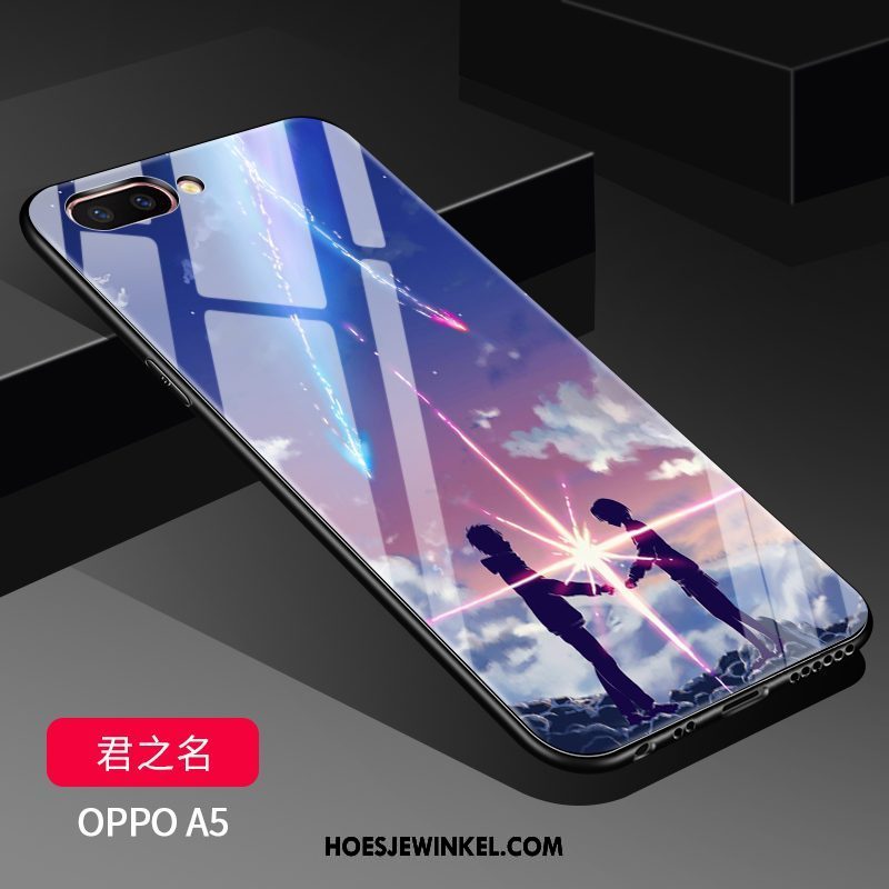 Oppo A5 Hoesje Bescherming Mode Glas, Oppo A5 Hoesje Hoes Doorzichtig