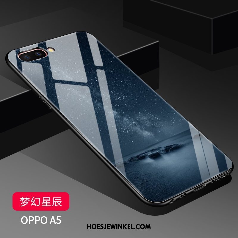 Oppo A5 Hoesje Bescherming Mode Glas, Oppo A5 Hoesje Hoes Doorzichtig