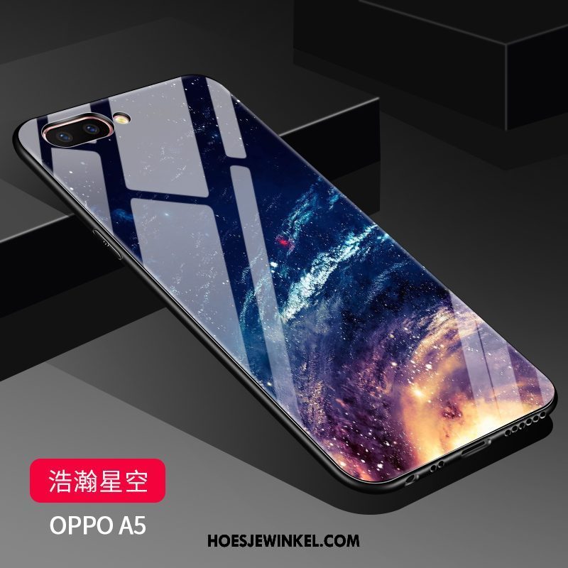 Oppo A5 Hoesje Bescherming Mode Glas, Oppo A5 Hoesje Hoes Doorzichtig