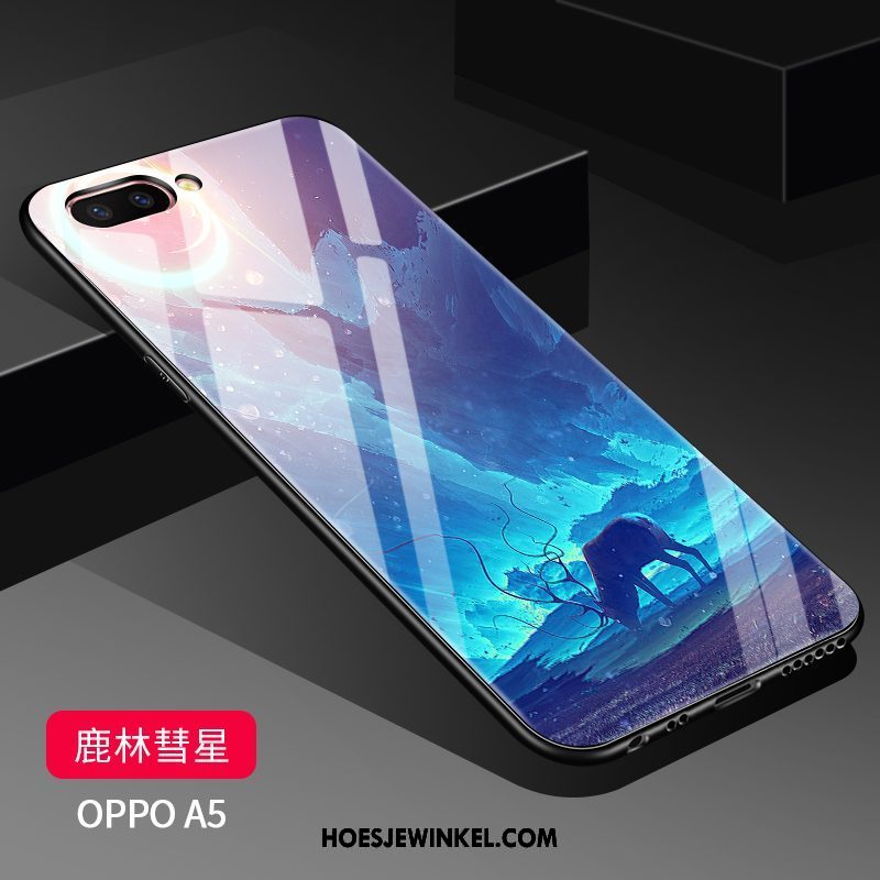 Oppo A5 Hoesje Bescherming Mode Glas, Oppo A5 Hoesje Hoes Doorzichtig