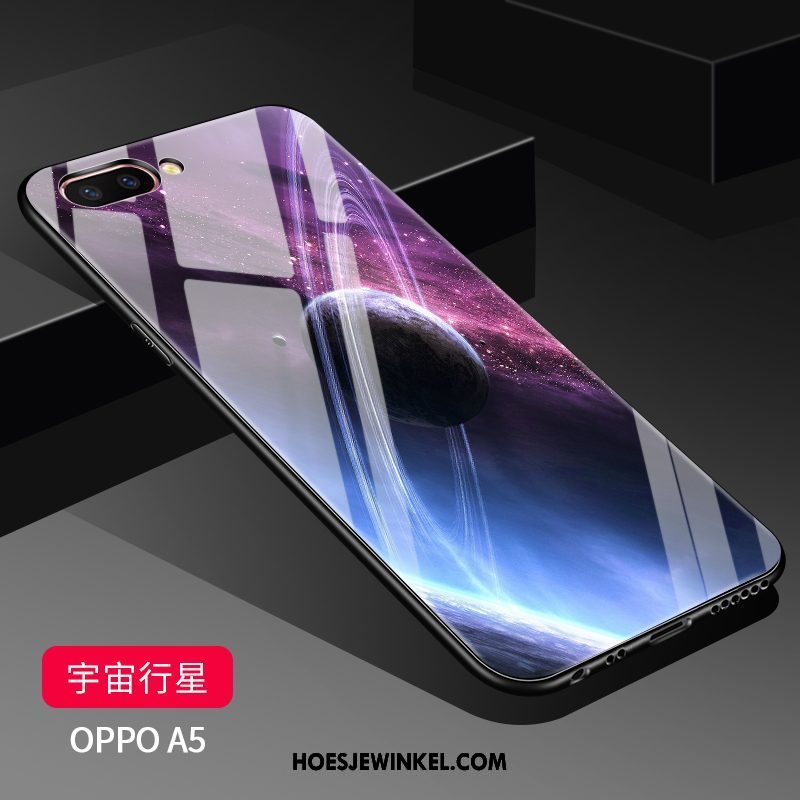 Oppo A5 Hoesje Bescherming Mode Glas, Oppo A5 Hoesje Hoes Doorzichtig