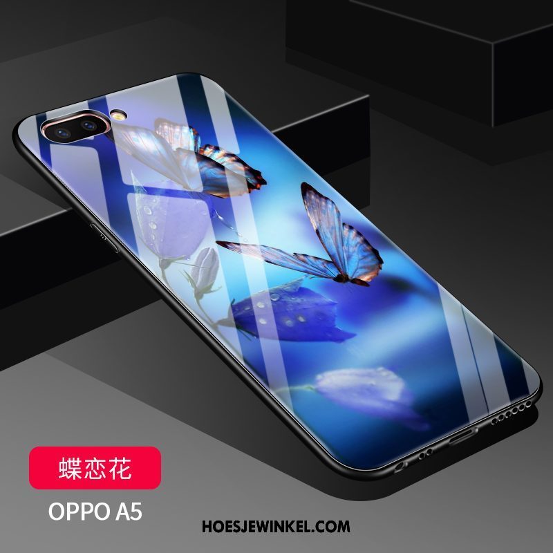 Oppo A5 Hoesje Bescherming Mode Glas, Oppo A5 Hoesje Hoes Doorzichtig