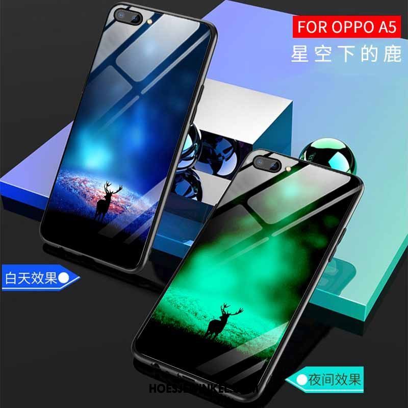 Oppo A5 Hoesje Glas Nieuw Hoes, Oppo A5 Hoesje All Inclusive Groen