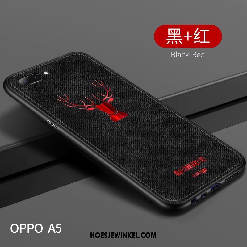 Oppo A5 Hoesje Lovers Persoonlijk Doek, Oppo A5 Hoesje Schrobben Trendy Merk