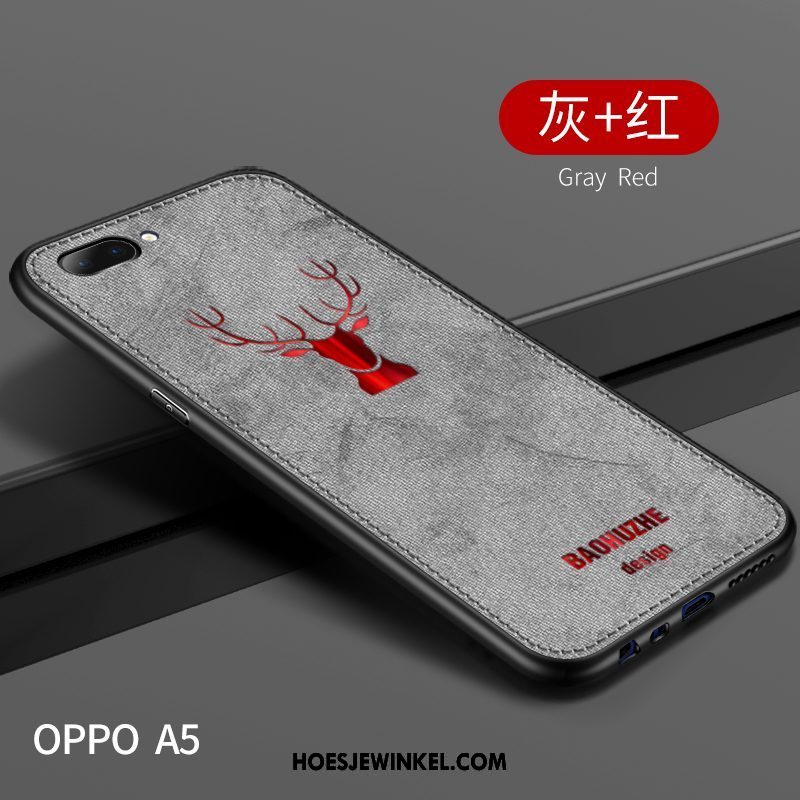 Oppo A5 Hoesje Lovers Persoonlijk Doek, Oppo A5 Hoesje Schrobben Trendy Merk